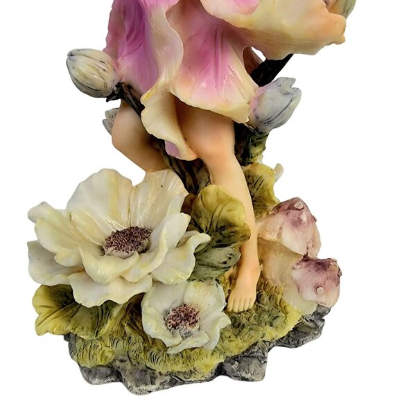 Vintage 90s Pink Ceramic Forest Fairy Figurine Home Decor Accent Fantasy Room - Picture 6 of 15